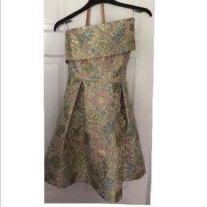 TOPSHOP - Floral Jacquard One-Shoulder Minidress